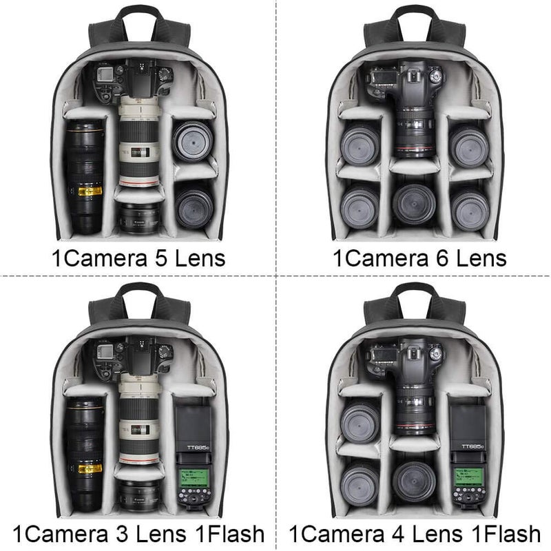 CADeN Camera Backpack Bag Professional for DSLR/SLR Mirrorless Camera Waterproof, Camera Case Compatible for Sony Canon Nikon - Image 4